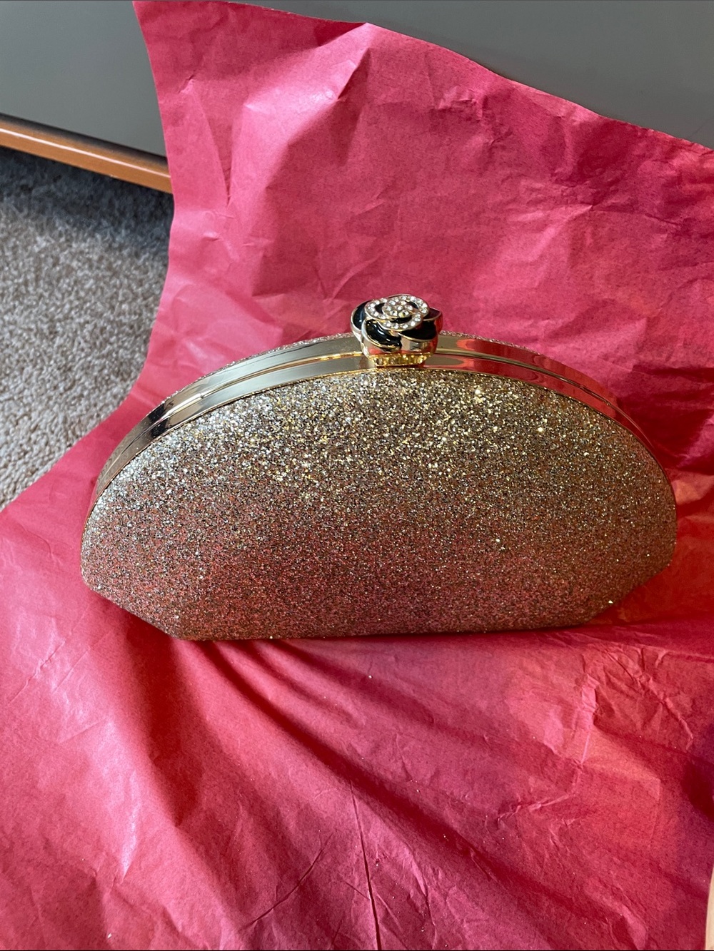Manolo Blahnik Metallic Gold Multi-Strap Heeled Sandals - bonus cute gold clutch - Picture 11 of 14